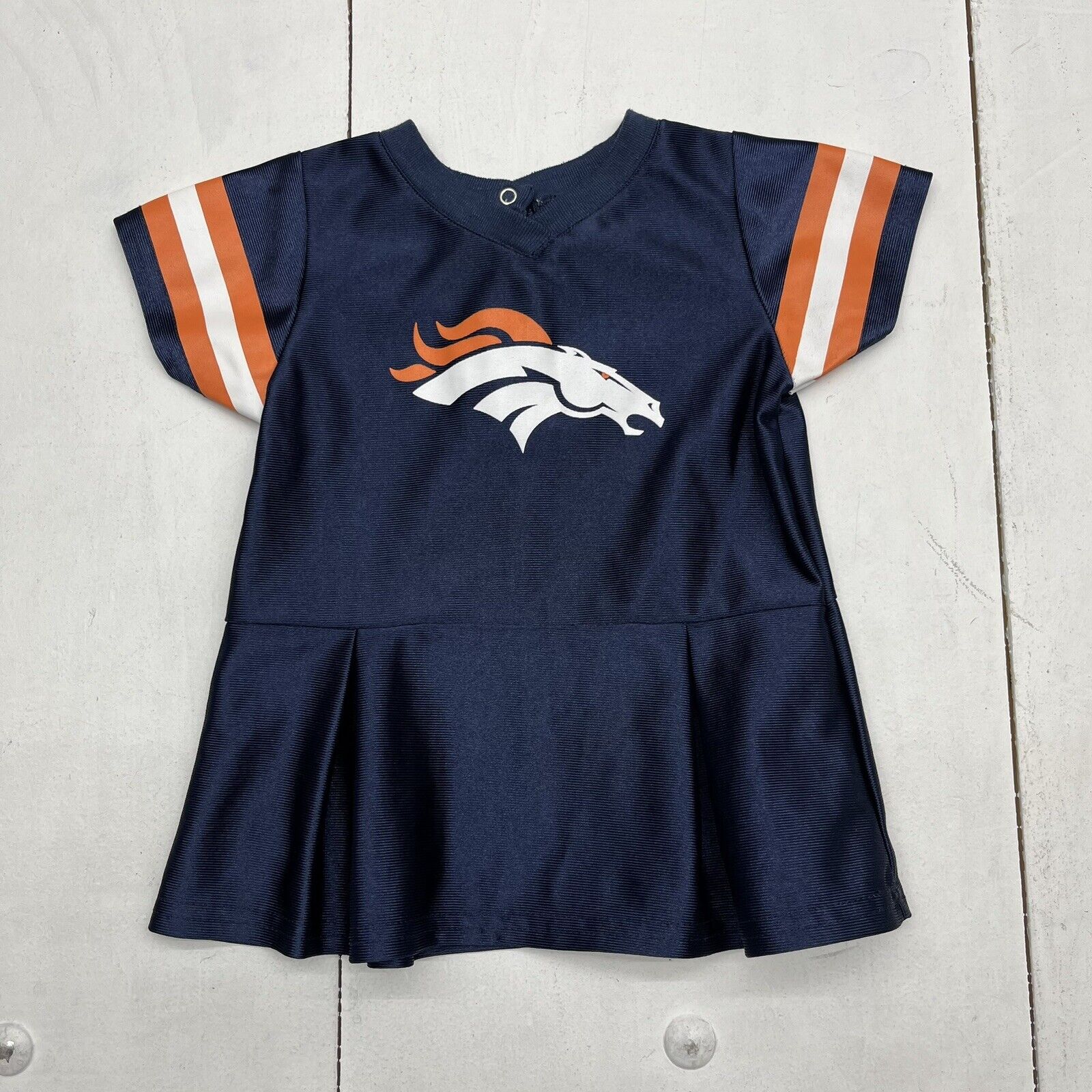 NFL Team Apparel Navy Blue Denver Broncos Dress Girls Size 6-12M - beyond  exchange