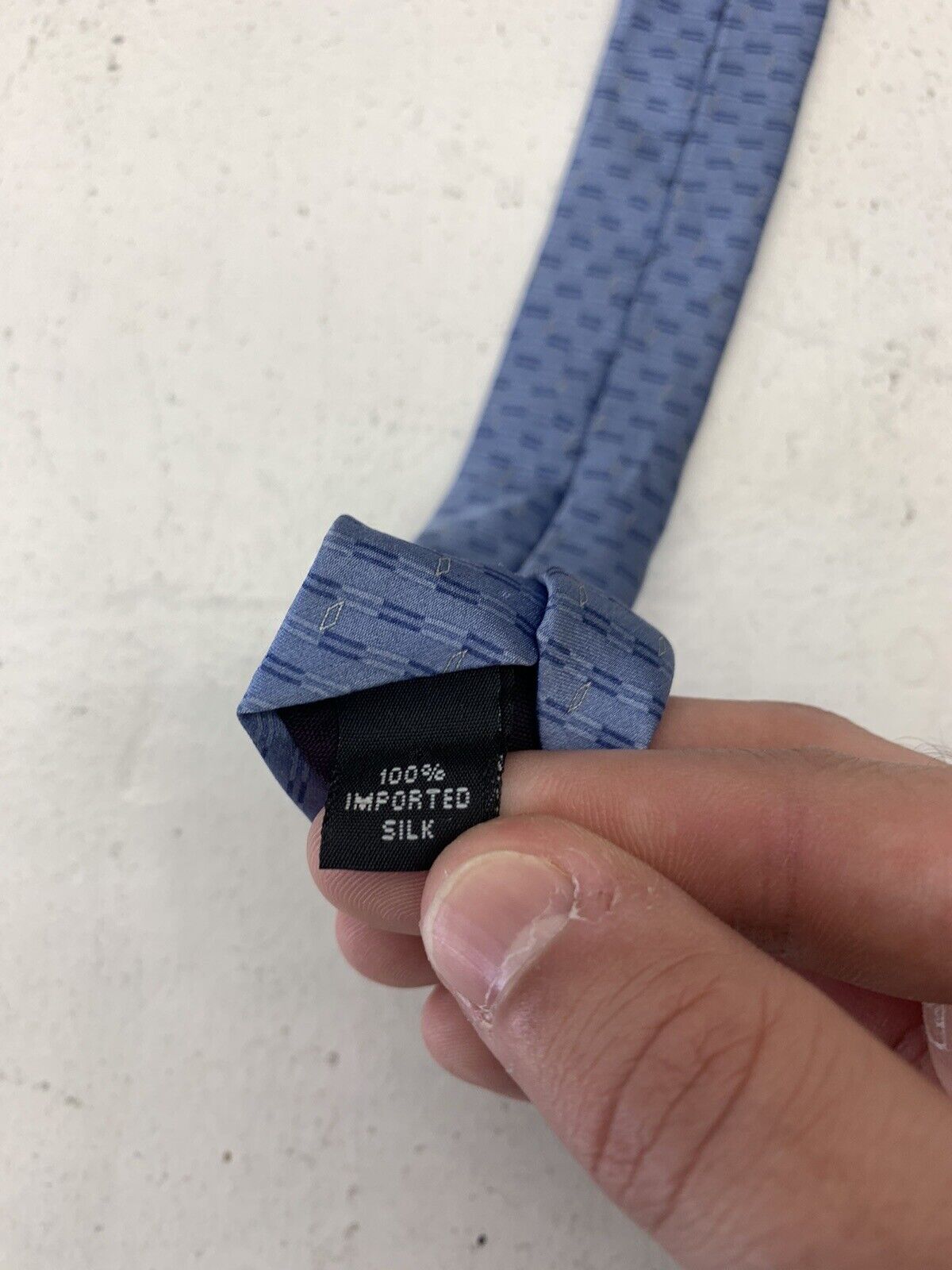 Stafford Mens Light Blue Rectangle Pattern Neck Tie - beyond exchange