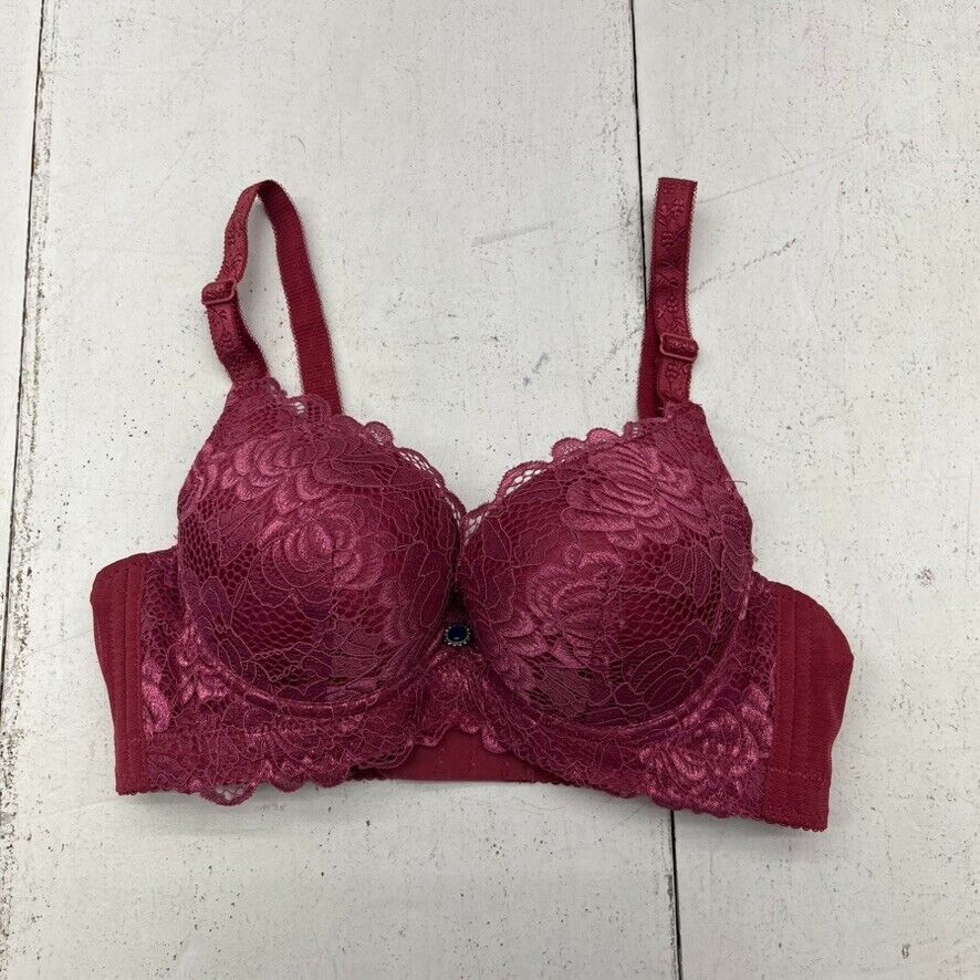 Sister Hood Red Lace Push-Up Bra Women's Size 36/80 NEW