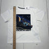 Old Navy White Galactic Drift Graphic Short Sleeve T Shirt Youth Boys XS New