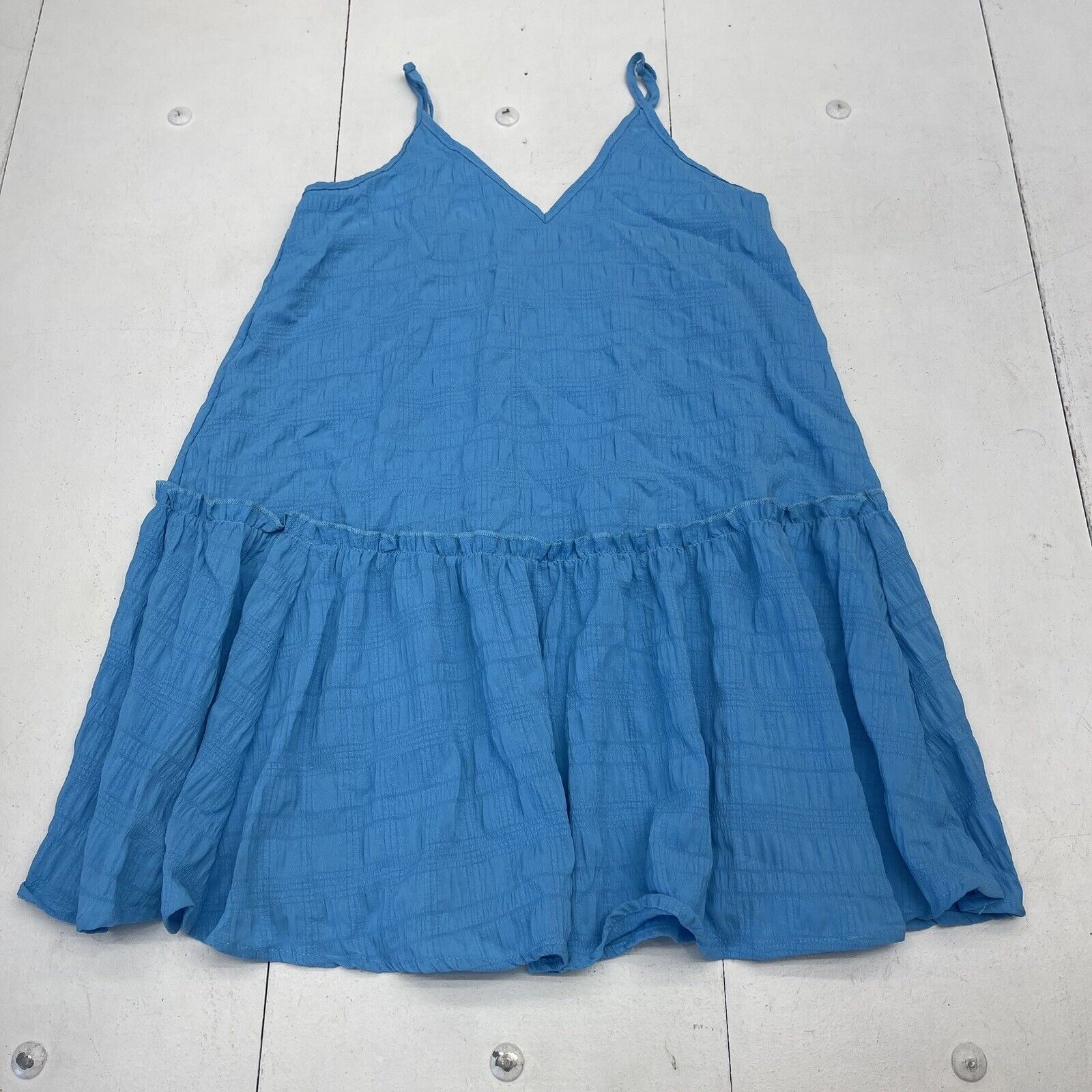 Shein Curve Blue Gingham Plaid Sleeveless Stretchy Mini Dress Sz 4XL