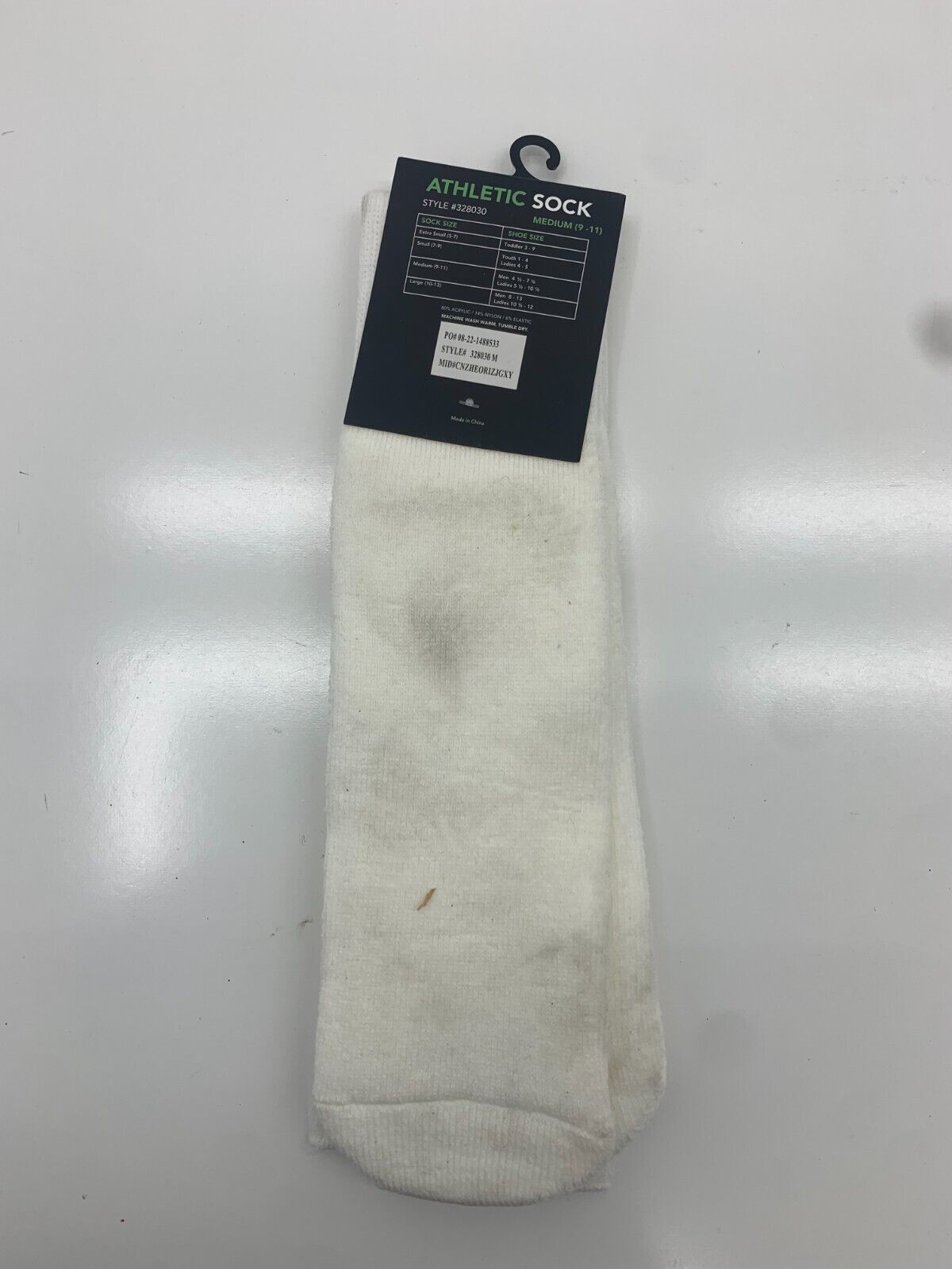 High Five Unisex Adult White Athletic Socks One Pair Size Medium - beyond  exchange