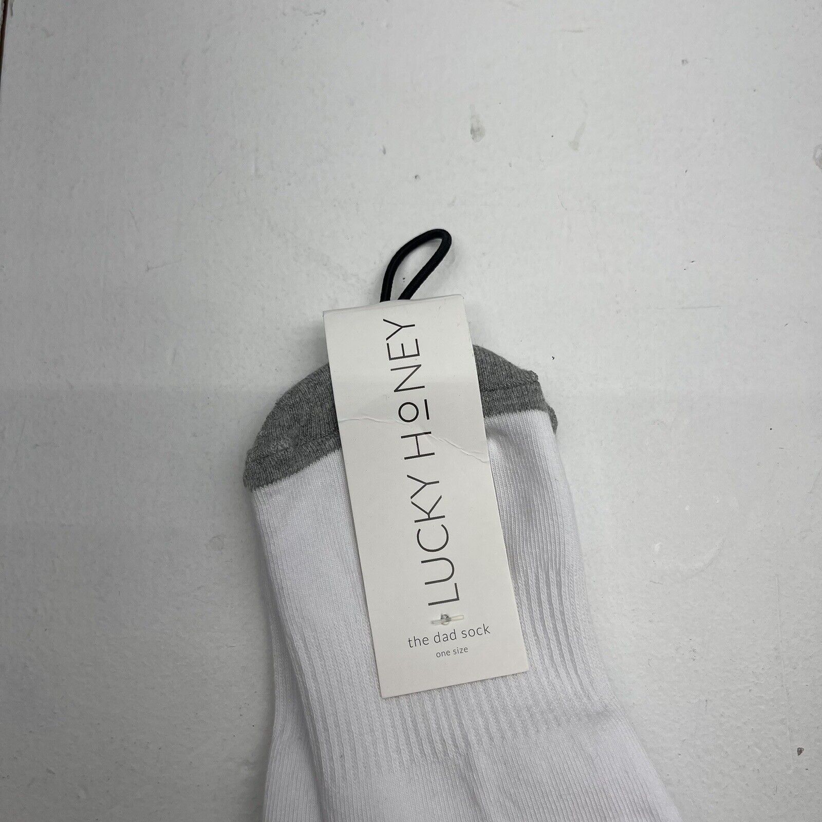 Lucky Honey The Dad Grip Crew Socks White Unisex Adults OS New