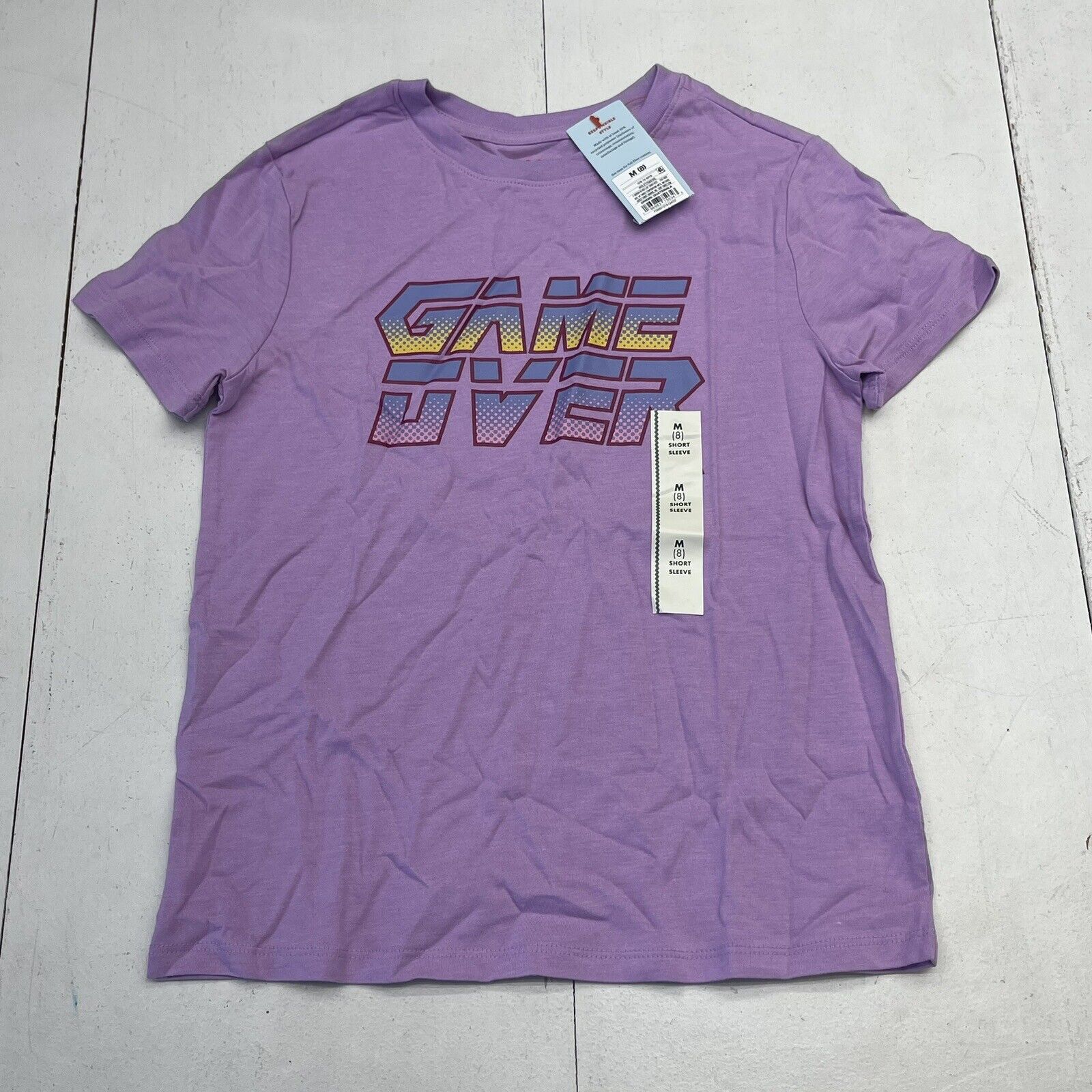 Cat & Jack Purple Game Over Short Sleeve T Shirt Youth Size Medium New